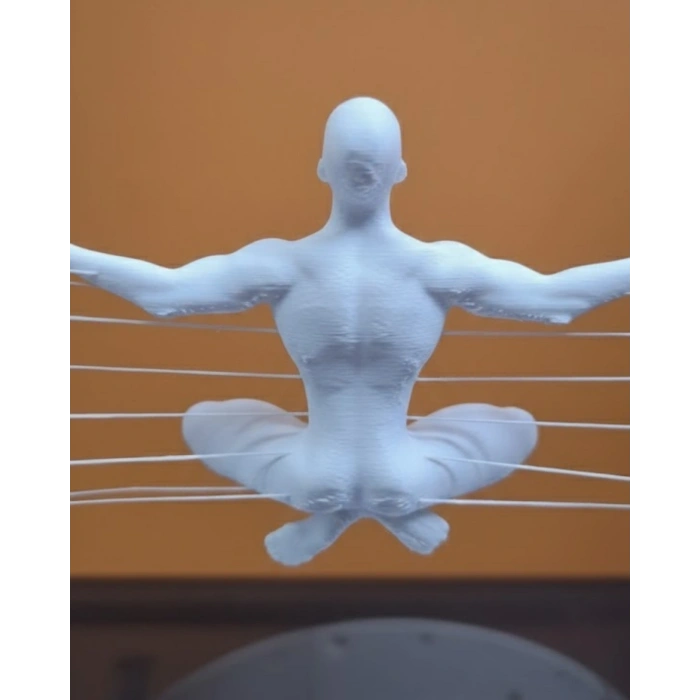 3d Zen Heykeli Ay Formlu Meditasyon Yapan İnsan Figürü Dekor