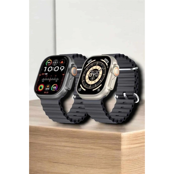 45 Mm Gri Kasa Ultra Akıllı Saat Sesli Görüşme, Sağlık Takibi, Suya Dayanıklı