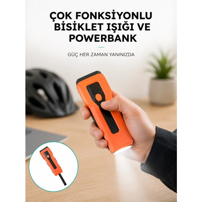 5000 Mah Bataryalı Bisiklet Farı Cob Çakar Çok Fonksiyonlu Yeni Nesil