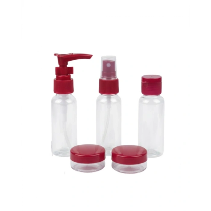5’li Seyahat Boy Kozmetik Şişe Seti 30 Ml Çantalı Organizer