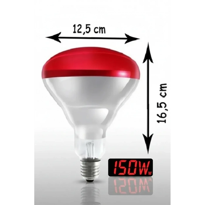 (6 Adet) 150w Kızılötesi Isıtıcılı Hayvan Isıtma Ve Kuluçka Lambası (kırmızı Işık) E27 (kalın Duy)