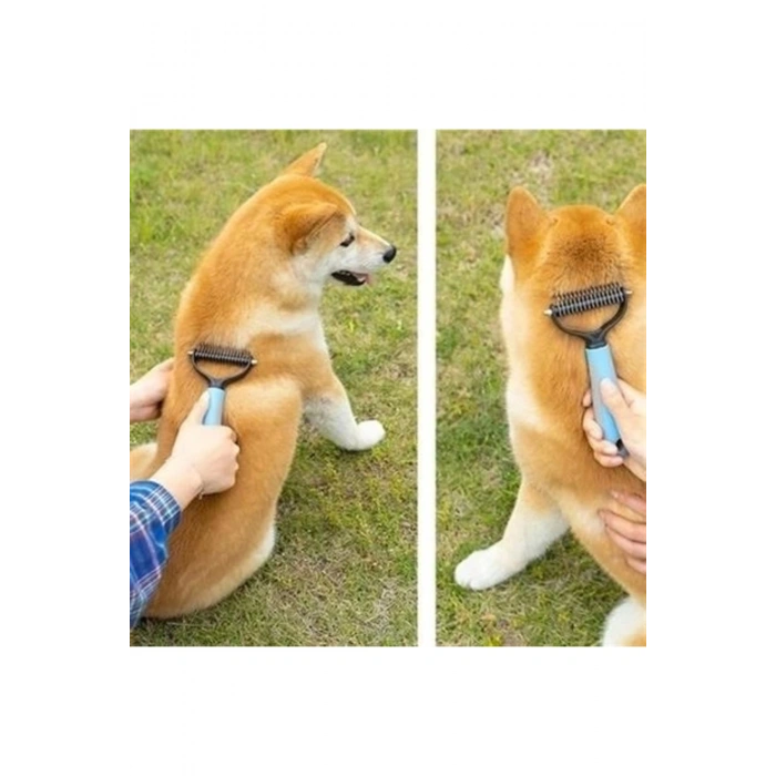 Plastik Saplı Metal Kedi Köpek Bakım Kıtık Tüy Topak Açıcı Tarak