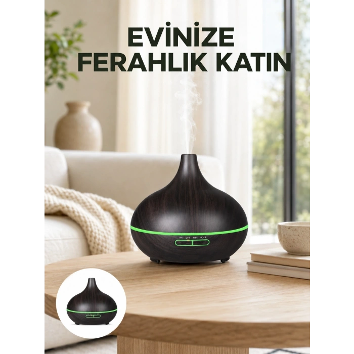 7 Renk Işıklı Ultrasonik Hava Difüzörü – Sessiz Ve Güvenli Kullanım Yeni Nesil