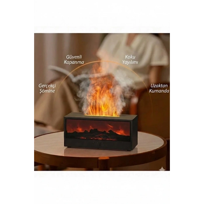 A4 Şömine Esintili Aromaterapi Difüzörü Ultrasonik Hava Nemlendici