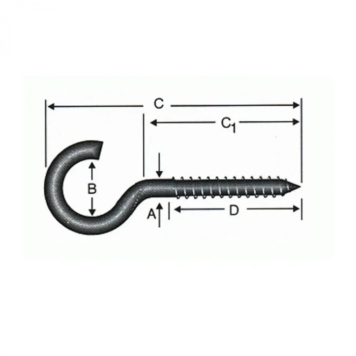 Açık Piton, Kanca, Çengel 18x60 - 144 Adet