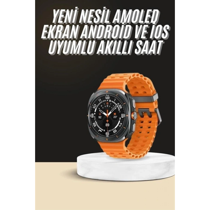 Akıllı Saat Unısex Zarif Görünümlü Titanyum Kasa Amoled Ekran Müzik Dinleme