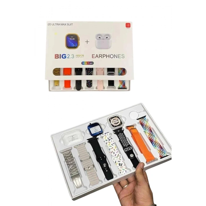 Akıllı Saat Ve Air Pro Kulaklık 7 Kordonlu Çok Fonksiyonlu İkili Set Yeni Nesil