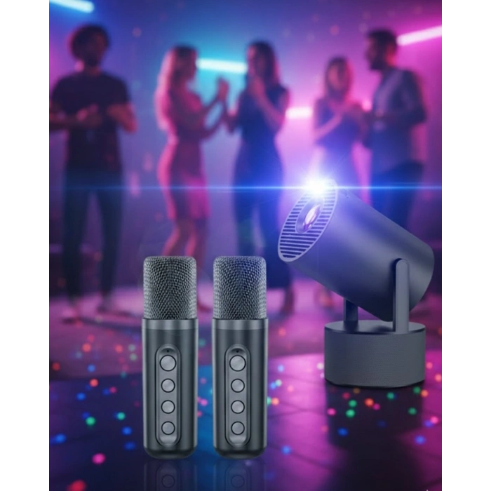 Android Sistemli Projeksiyon Kareoke Cihazı 180° Döner Başlıklı