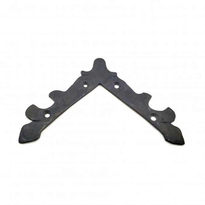 Antika Tarz Dekoratif Pirinç Lale Köşe Gönye - Üst, 133x133 Mm, Oksit