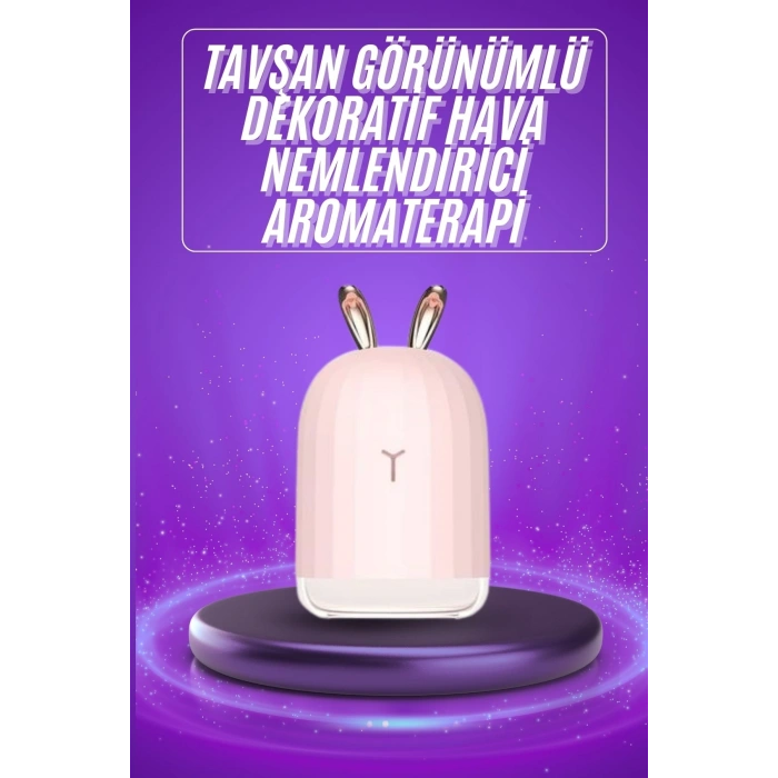 Aromaterapi Hava Nemlendirici Dekoratif Usb Şarjlı Tavşan Nemlendirici