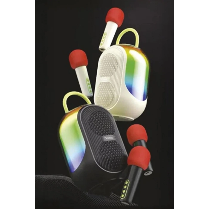 Bluetooth Hoparlör Çift Mikrofonlu Kablosuz Parti Speaker Beyaz