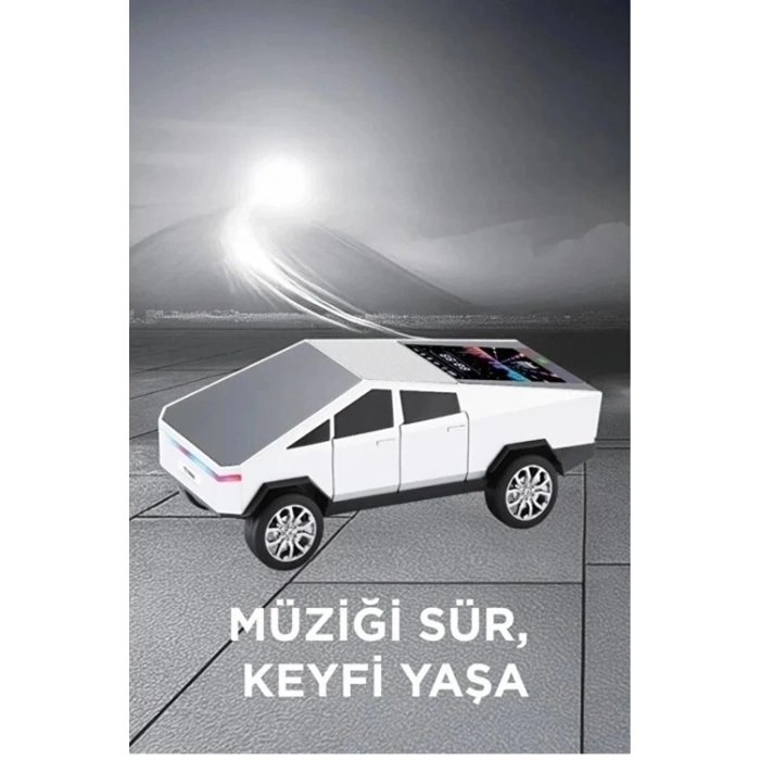 D68 Cyber Model Araba Tasarımlı Bluetooth Hoparlör 15w Güçlü Ses Rgb Led /tws/usb Beyaz