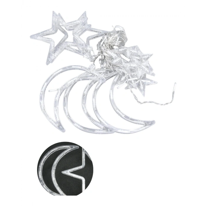 Dekoratif Ay Yıldız Led Ramazan Lambası Sıcak Beyaz Tasarım