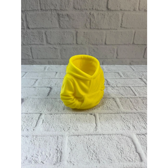 Dekoratif Sarı Hoodie Kalemlik 10x10 Cm
