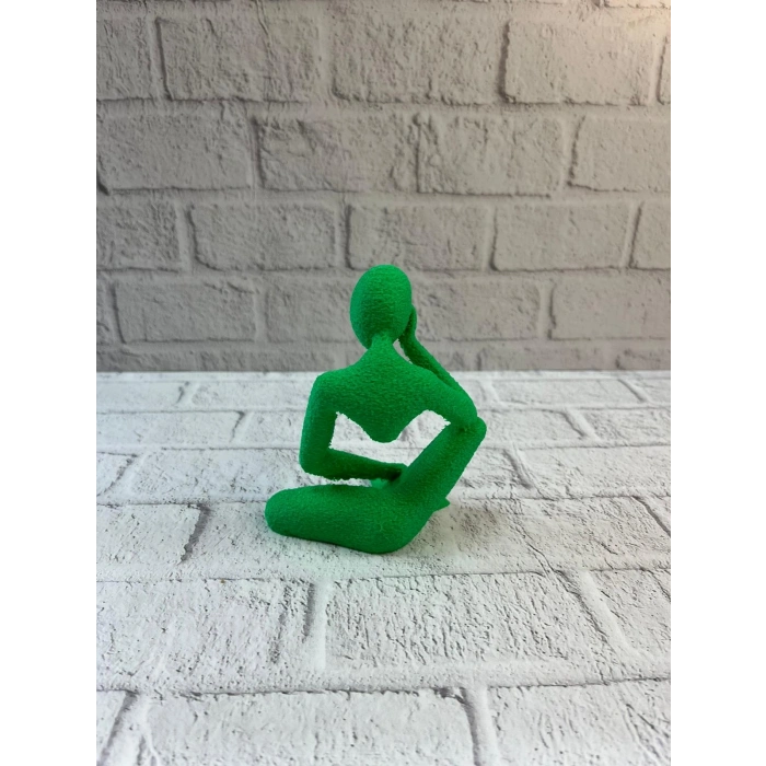 Dekoratif Yeşil İnsan Figürü Modern Masa Ve Raf Süsü