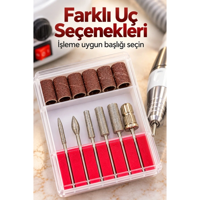 Elektrikli Tırnak Şekillendirme Seti Kablolu El Atlı