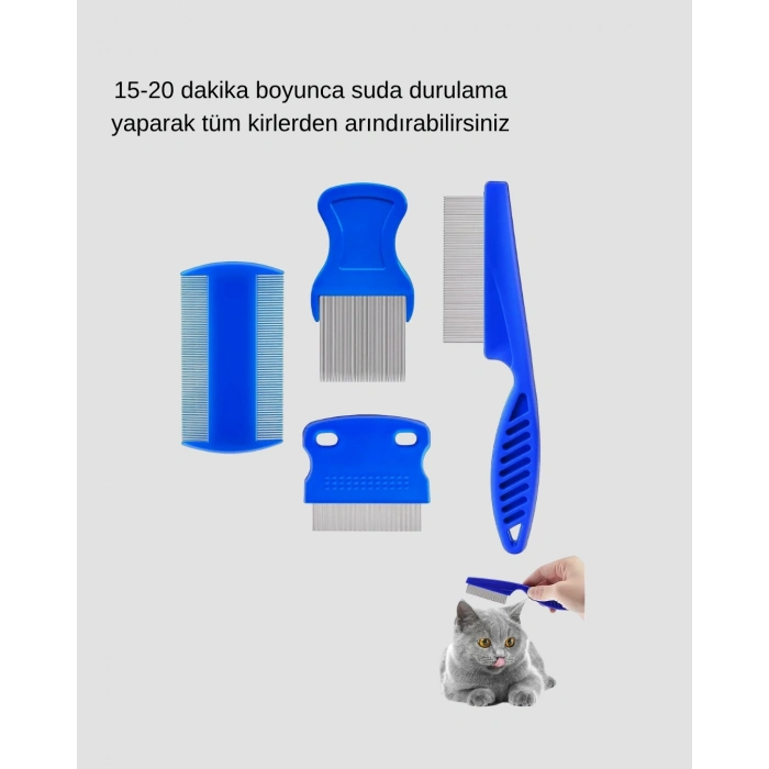 Evcil Hayvan Tüy Bakım Seti – 4’lü Paslanmaz Çelik Ve Eco Plastik, Kolay Temizlenebilir Ve Dayanıklı