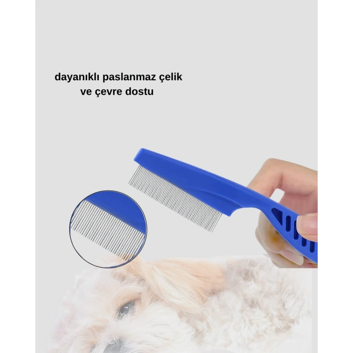 Evcil Hayvan Tüy Bakım Seti – 4’lü Paslanmaz Çelik Ve Eco Plastik, Kolay Temizlenebilir Ve Dayanıklı
