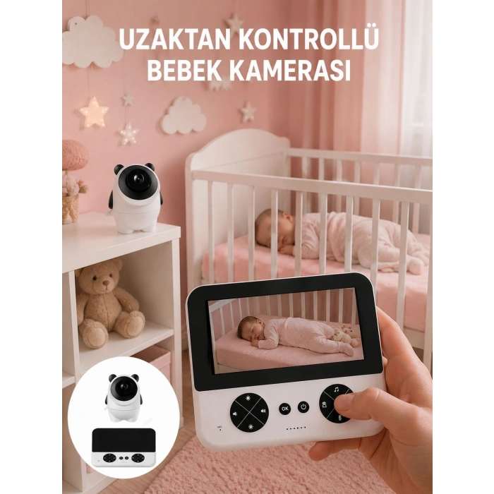 Geniş Ekranlı Bebek Monitörü Ağlama Algılama Özellikli Yeni Nesil