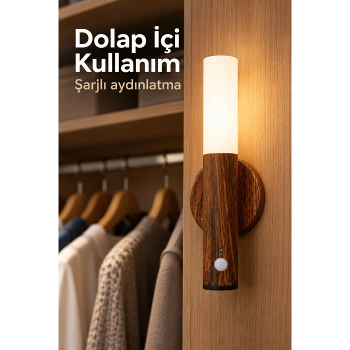 Hareket Sensörlü Kablosuz Gün Işığı Duvar Lambası
