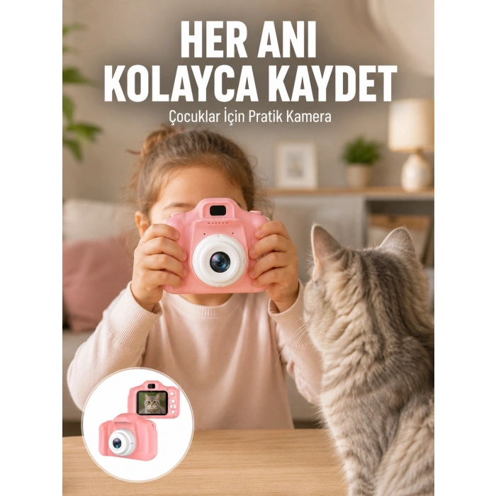 Hd Video Kayıt Özellikli Mini Dijital Kamera Fotoğraf Çekimli Usb Şarjlı Yeni Nesil