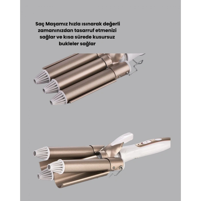 Hızlı Isınan Şarjlı Saç Kıvırıcı Maşa