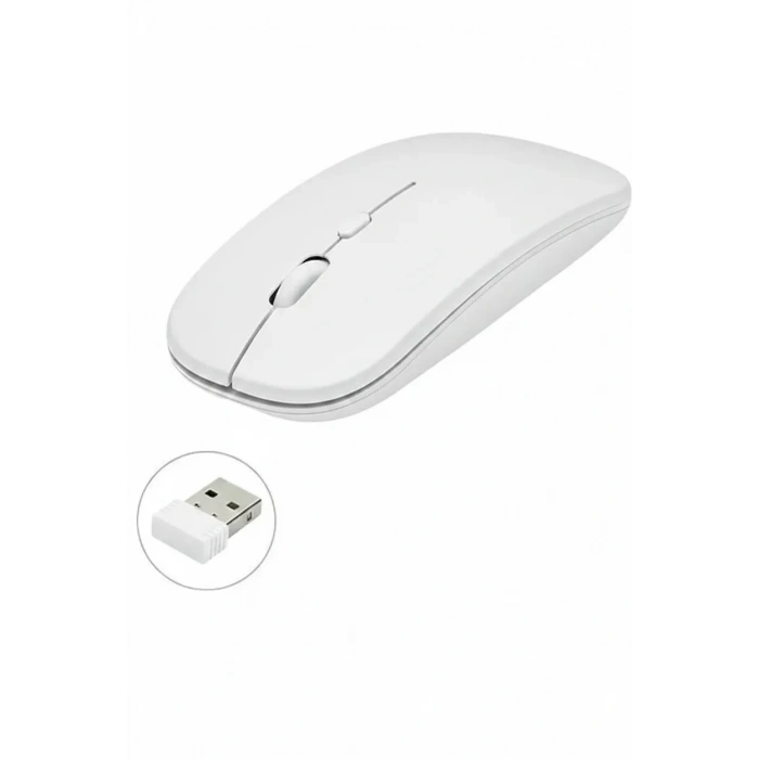 Kablosuz Mouse Fare Şarjlı Bluetooth Wireless Çift Modlu Sessiz