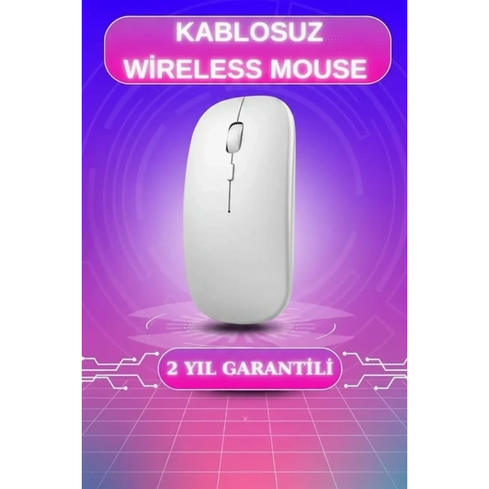 Kablosuz Mouse Fare Şarjlı Bluetooth Wireless Çift Modlu Sessiz