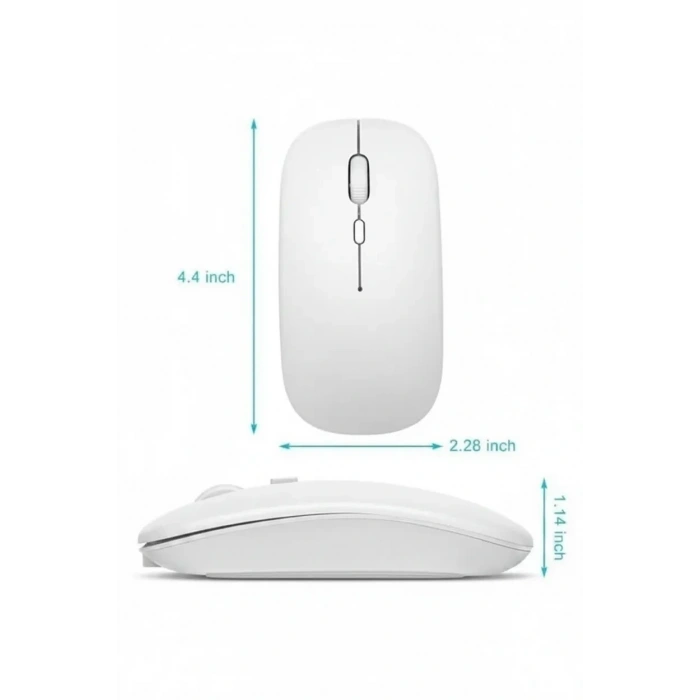 Kablosuz Mouse Fare Şarjlı Bluetooth Wireless Çift Modlu Sessiz