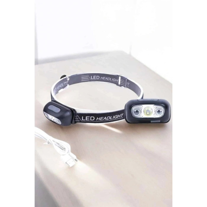 Kafa Lambası Kamp Lambası Sensörlü Şarjlı Ayarlanabilir