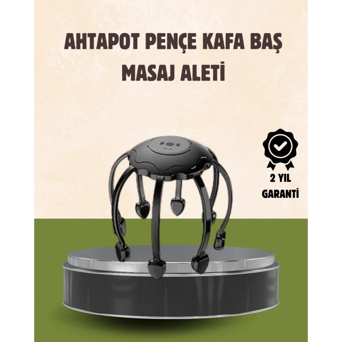 Kafa Masaj Cihazı 8 Motorlu 360 Derece Tam Kapsamlı Rahatlatıcı Masaj