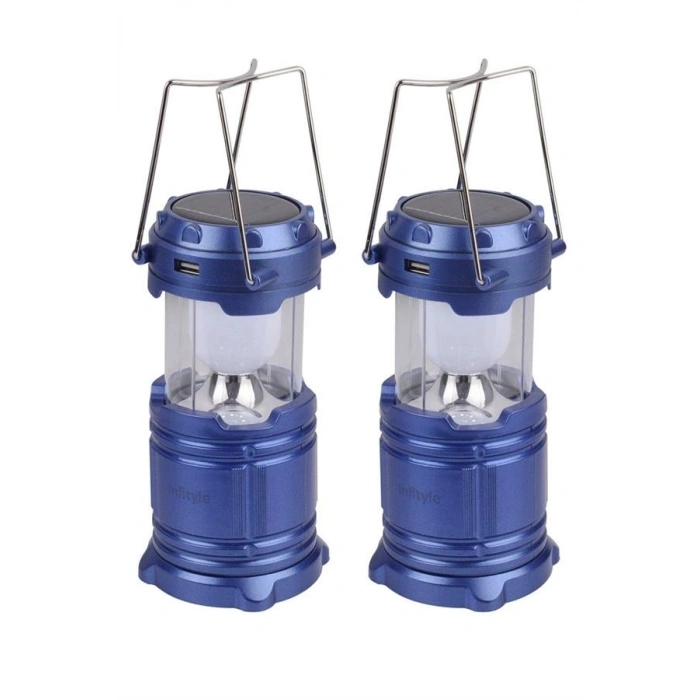 Kamp Lambası Solar Şarjlı Kızaklı Kamp Feneri Led Lamba Işıldak