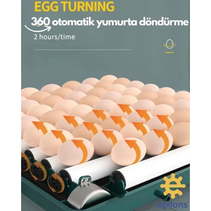 Kuluçka Makinesi 130 Tavuk Yumurtalı Extra Yedek Motorlu İncubator
