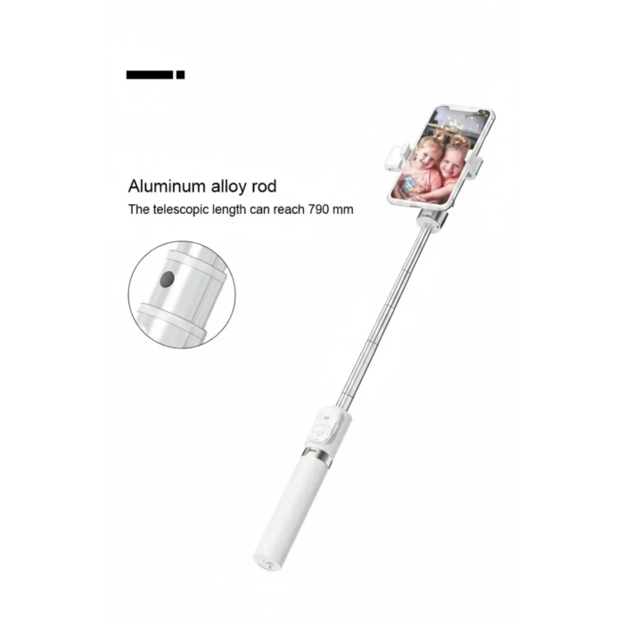 Led Işıklı Selfie Çubuğu Bluetooth Kumandalı Kablosuz Tripot Selfie Monopod Selfie Stick (beyaz)