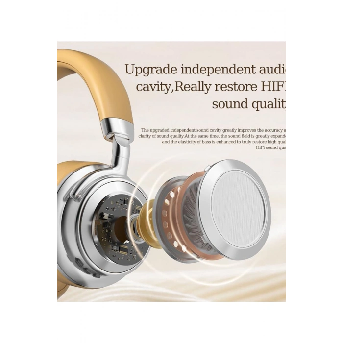 Metal Kulak Üstü Kablosuz Bluetooth Kulaklık Hybrid Anc Type-c Hızlı Şarj Bluetooth 6.0