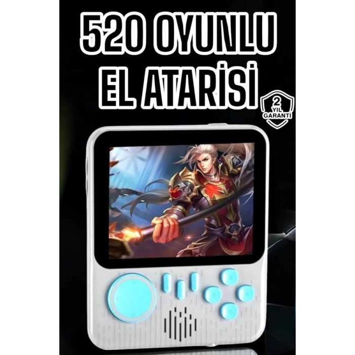 Mini Atari El Atarisi 3.5 İnç Ekran Çift Konsol 666 Adet Retro Oyun Gameboy El Atarisi