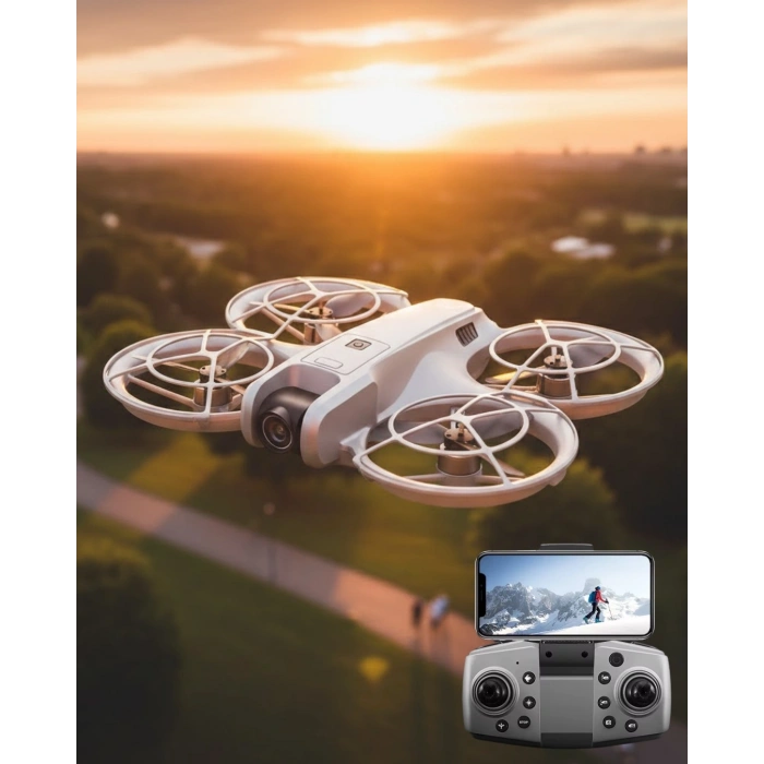 Mini Drone Kameralı Headless Mod Led Işıklı Akıllı Uçuş Sistemi