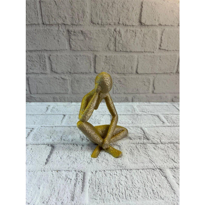 Minimal Sarı İnsan Figürü Biblo Ev Ve Ofis Dekoru