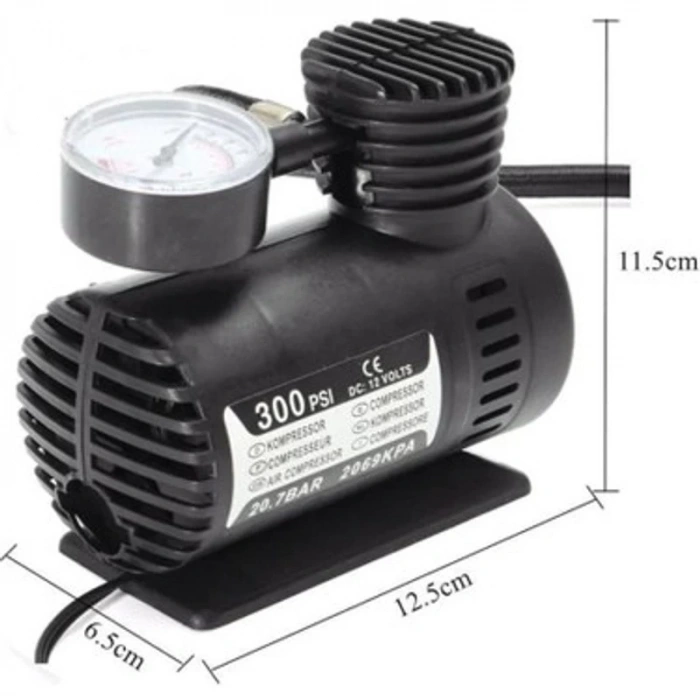 Plastik Gövdeli Siyah Mini Hava Kompresörü
