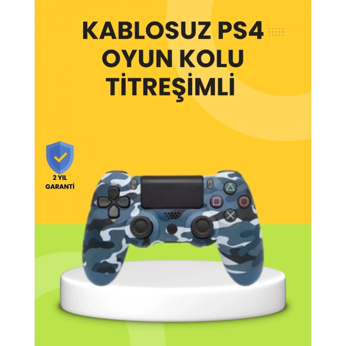 Ps4 Uyumlu Kablosuz Oyun Kolu Ergonomik Çift Titreşimli