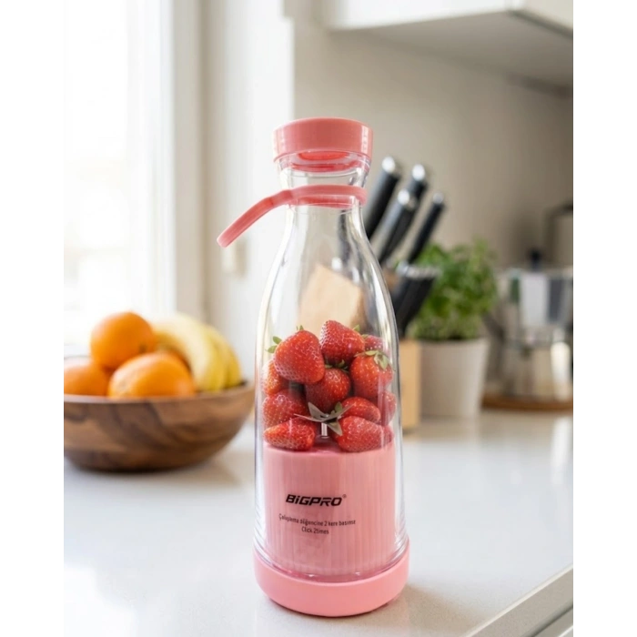 Şarjlı Taşınabilir Blender Usb Kablosuz Smoothie Yapıcı Pratik Kullanım