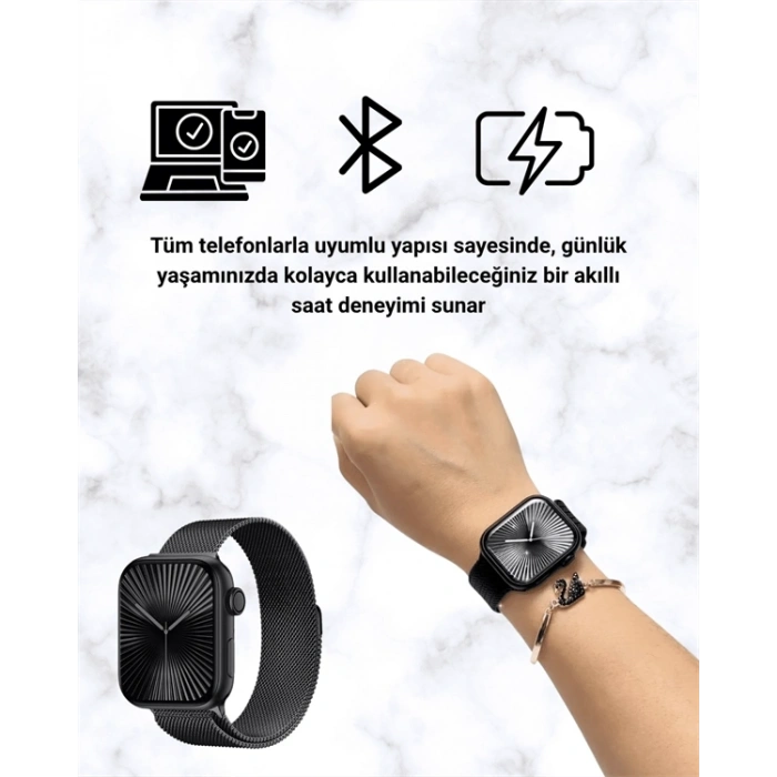 SQ-16 Mini Series 10 Akıllı Saat – 3 Kordon + Hediye Bileklik