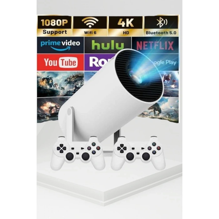 Taşınabilir Android Projeksiyon Ayaklı Çift Kollu 4k Çözünürlüklü Sinema Projeksiyonu