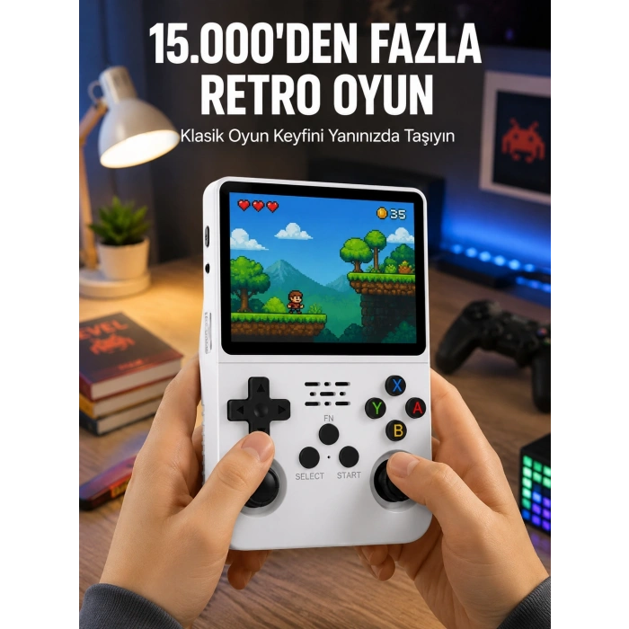Taşınabilir Retro Oyun Konsolu Geniş Ekran Ve Çoklu Emülatör Desteği Yeni Nesil