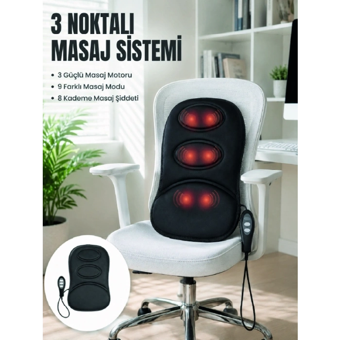 Titreşimli Masaj Koltuk Minderi Kademe Şiddet Ayarlı Isıtma Fonksiyonlu Masaj Pedi