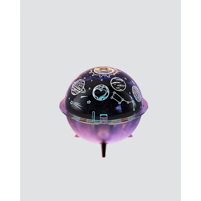 Uzay Temalı Projeksiyonlu Nemlendirici Usb Güçlü Gece Lambası