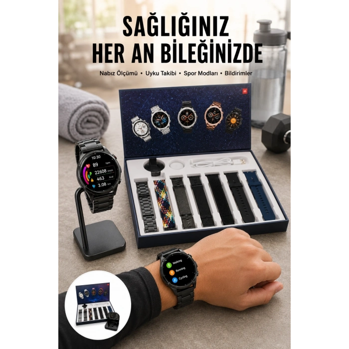 Yeni Nesil Akıllı Saat 2024 Model Uyku Ve Sağlık Takibi Bluetooth Bağlantılı Yeni Nesil