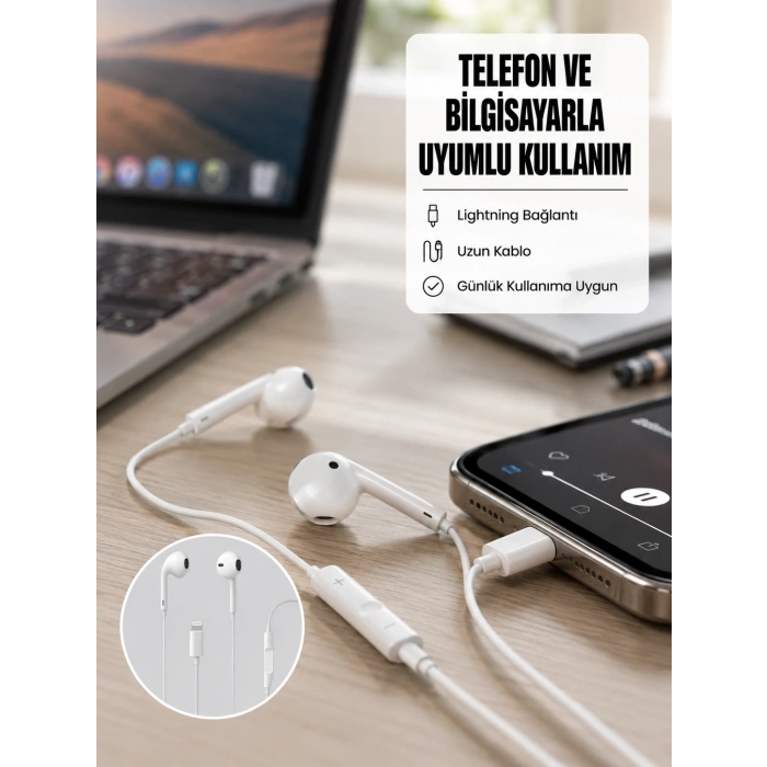 Yüksek Ses Kaliteli Mikrofonlu Kablolu Kulak İçi Kulaklık Yeni Nesil