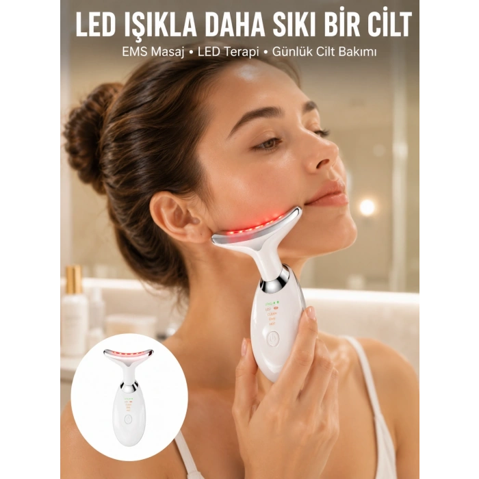 Yüz Ve Boyun İçin Led Işık Terapili Bakım Cihazı Yeni Nesil