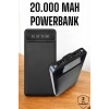 20.000 Mah Led Işıklı Lcd Ekran Usb Girişli Type-c Lightning Powerbank